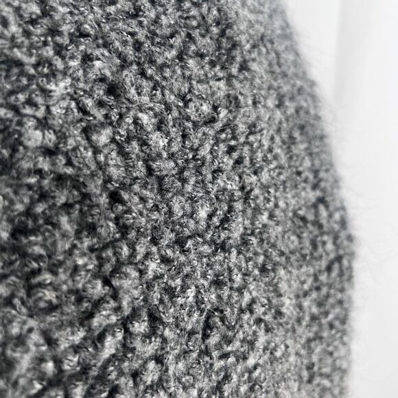 Cocogio Heather Gray Wool Mohair Blend Sleeveless Fuzzy Knit Cardigan Vest MD - Picture 6 of 10
